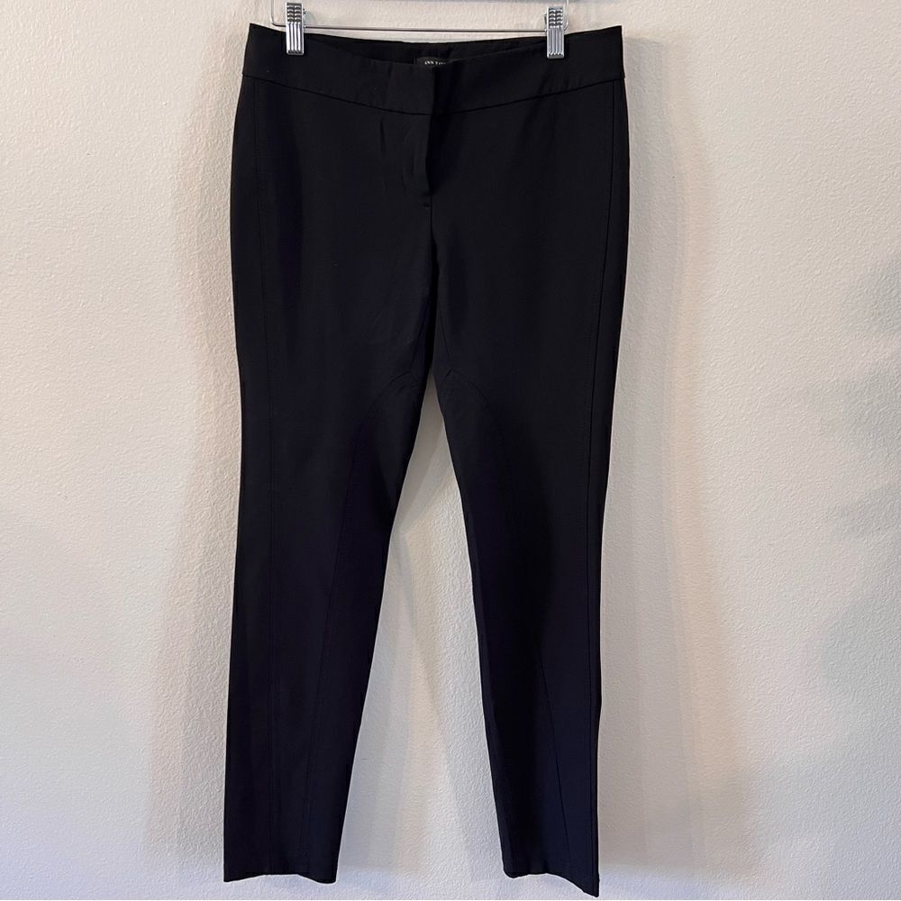 Ann Taylor Pants Sz 4 Black Riding Equestrian Style Slim Leg Front Seams Stretch